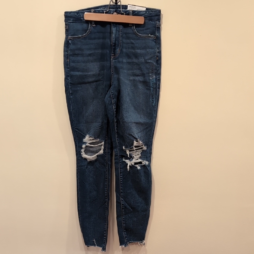 American Eagle Outfitters Blue Skinny Jeans Distressed